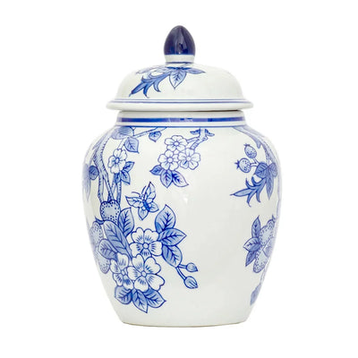 Ginger Jar - Blue & White Blossoms 26cm - Ceramic