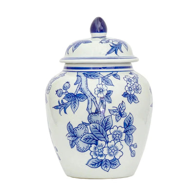 Ginger Jar - Blue & White Blossoms 26cm - Ceramic