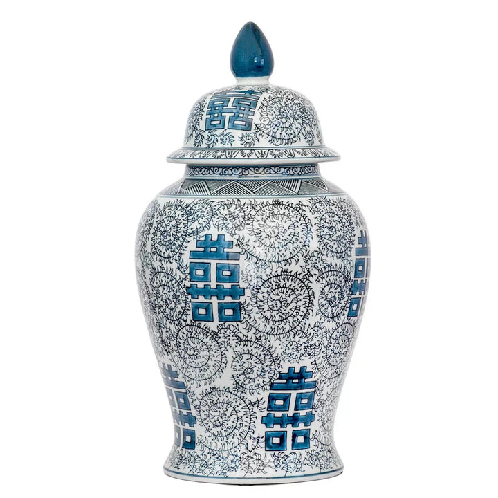 Ginger Jar - Blue &amp; White Oriental Vines 48cm - Ceramic