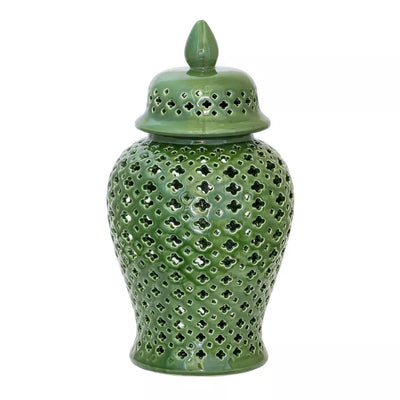 Ginger Jar - Green Cut-Out 40cm - Ceramic