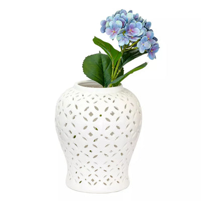 Ginger Jar - White Cut-Out 40cm - Ceramic