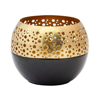 gold and black candle holder