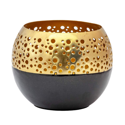 Candle Holder - Votive Gold & Black