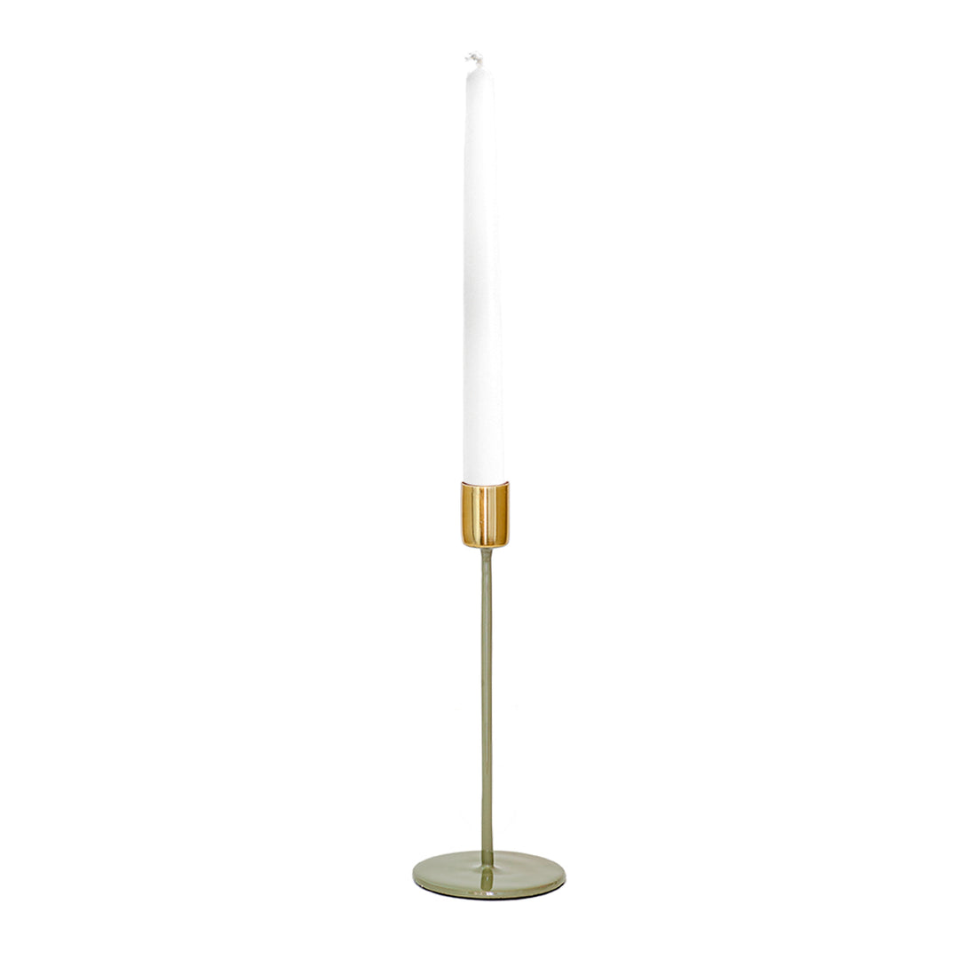 Candle Holder - Thin Gold &amp; Grey 25cm