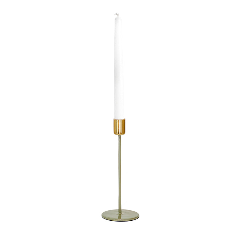 Candle Holder - Thin Gold & Grey 25cm