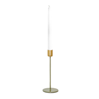 Candle Holder - Thin Gold & Grey 20cm