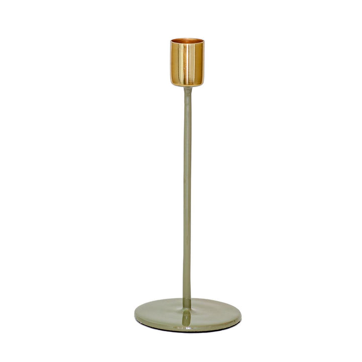 Candle Holder - Thin Gold &amp; Grey 25cm