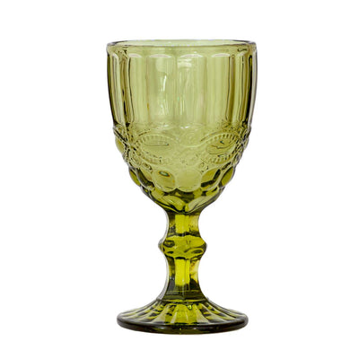 green vintage wine glass
