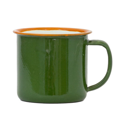 Cup - Enamel Green & Orange 125ml