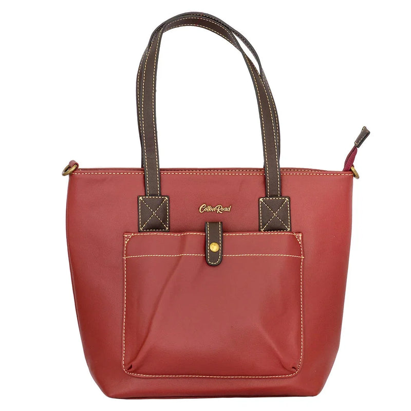 Handbag - Red & Brown Elegance - Handbag