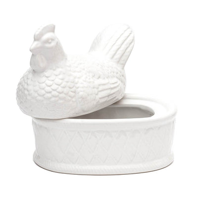 Ceramic Box - Hen Oval 18cm