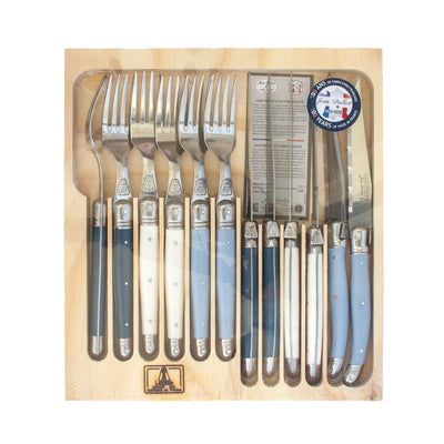 Laguiole Knife & Fork Set of 12 - Atelier Blue - Cutlery