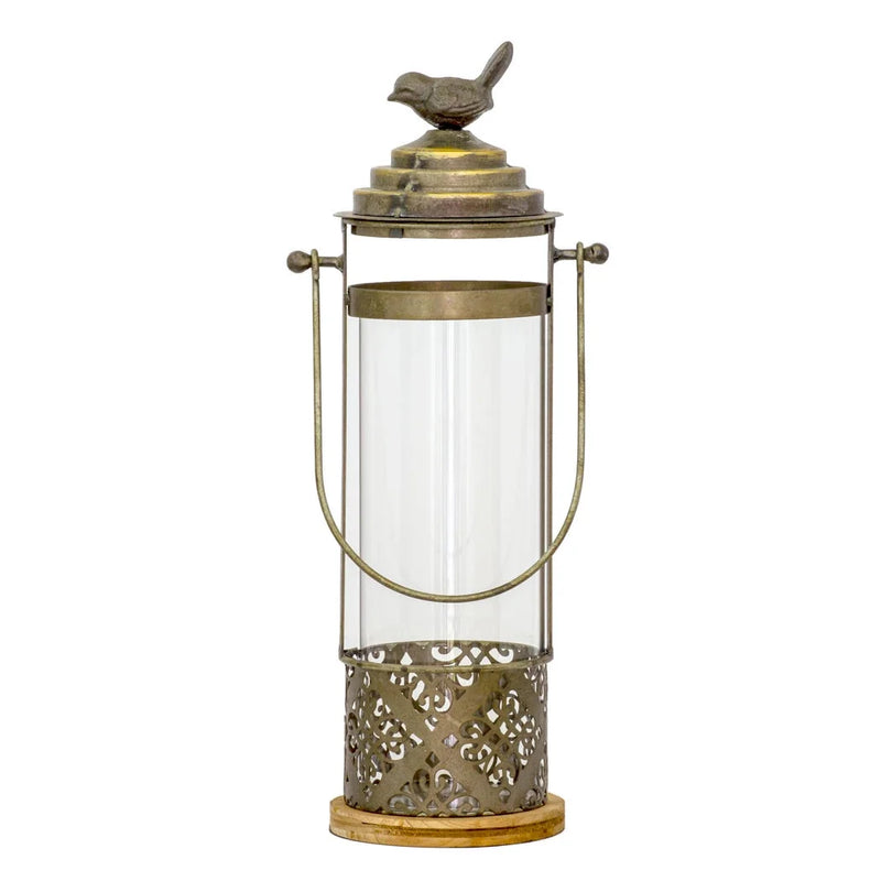 Lantern - Bird Top Tall 41cm - Iron