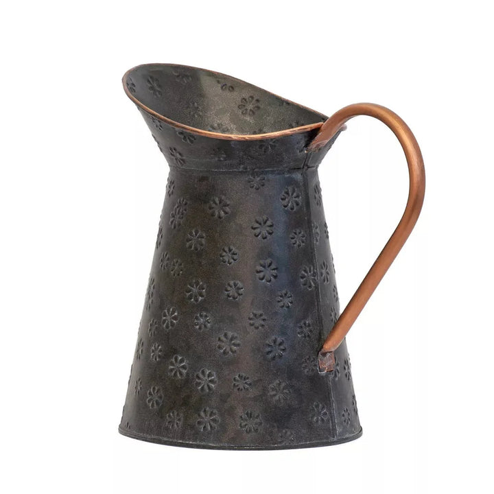 Metal Jug - Dark Daisies 23.5cm - Metal