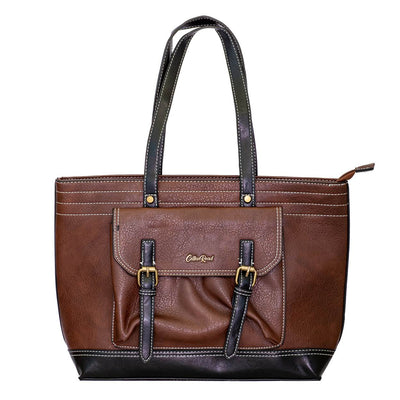 large leather handbag