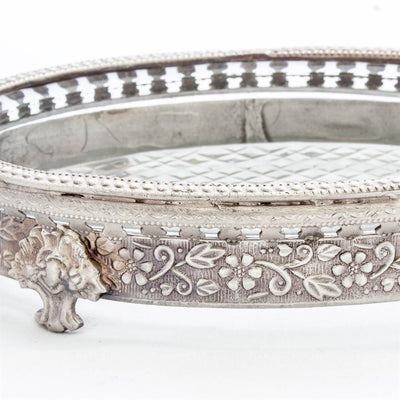 Soap Dish - Oval Pewter & Glass