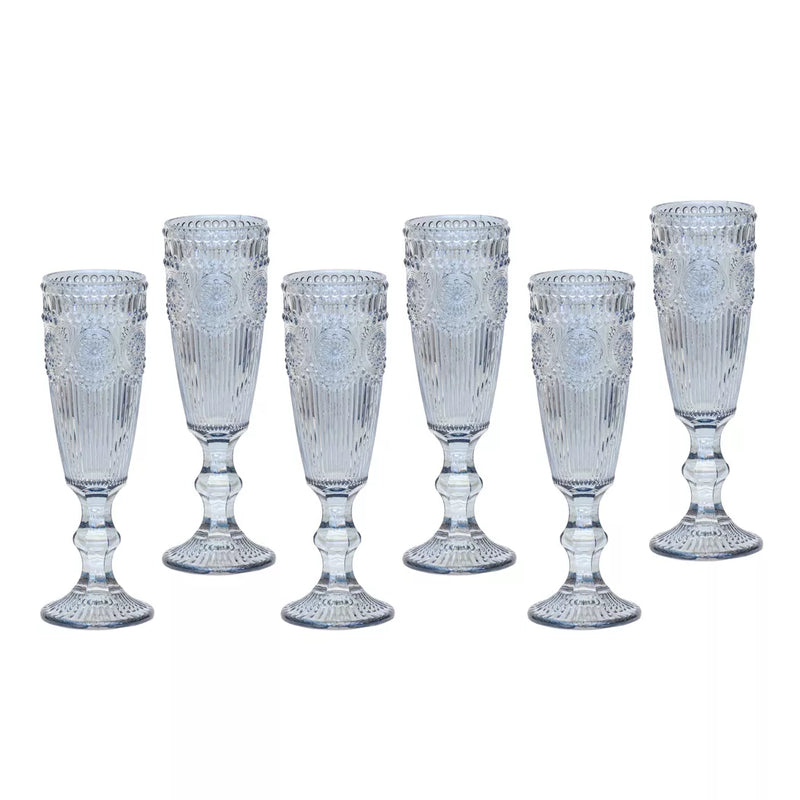 Champagne Glass Set - Pinwheel Pearlescent 135ml x 6