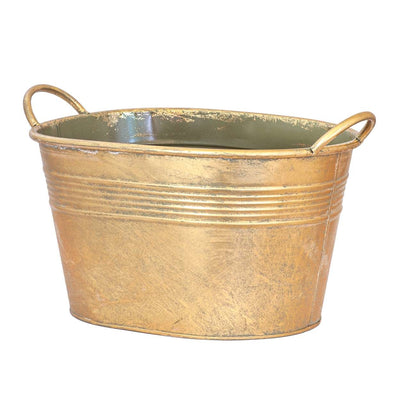 Planter Tub - Metal Golds Handled Large/Small - Iron