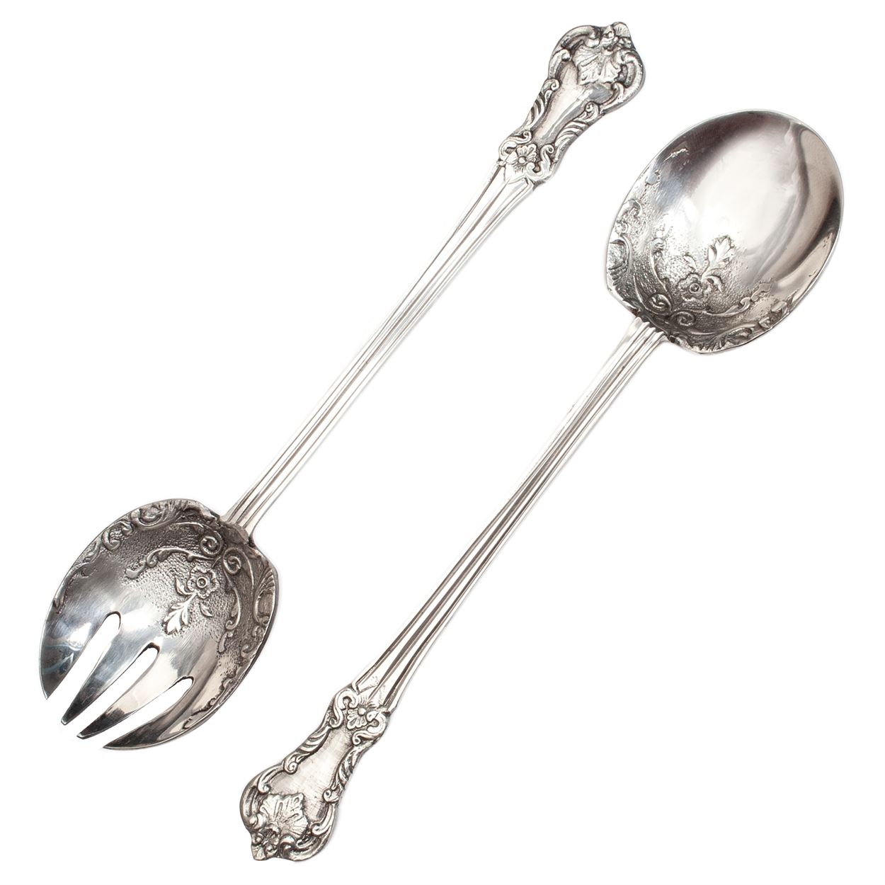 pewter silver salad server