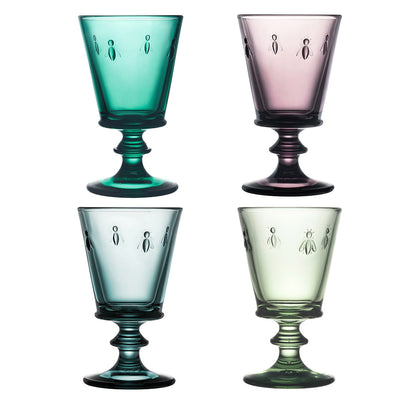 multi colour bee glass french wine 