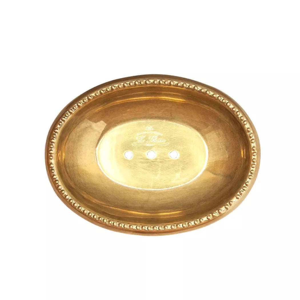 Soap Dish - Beaded Gold - Pewter