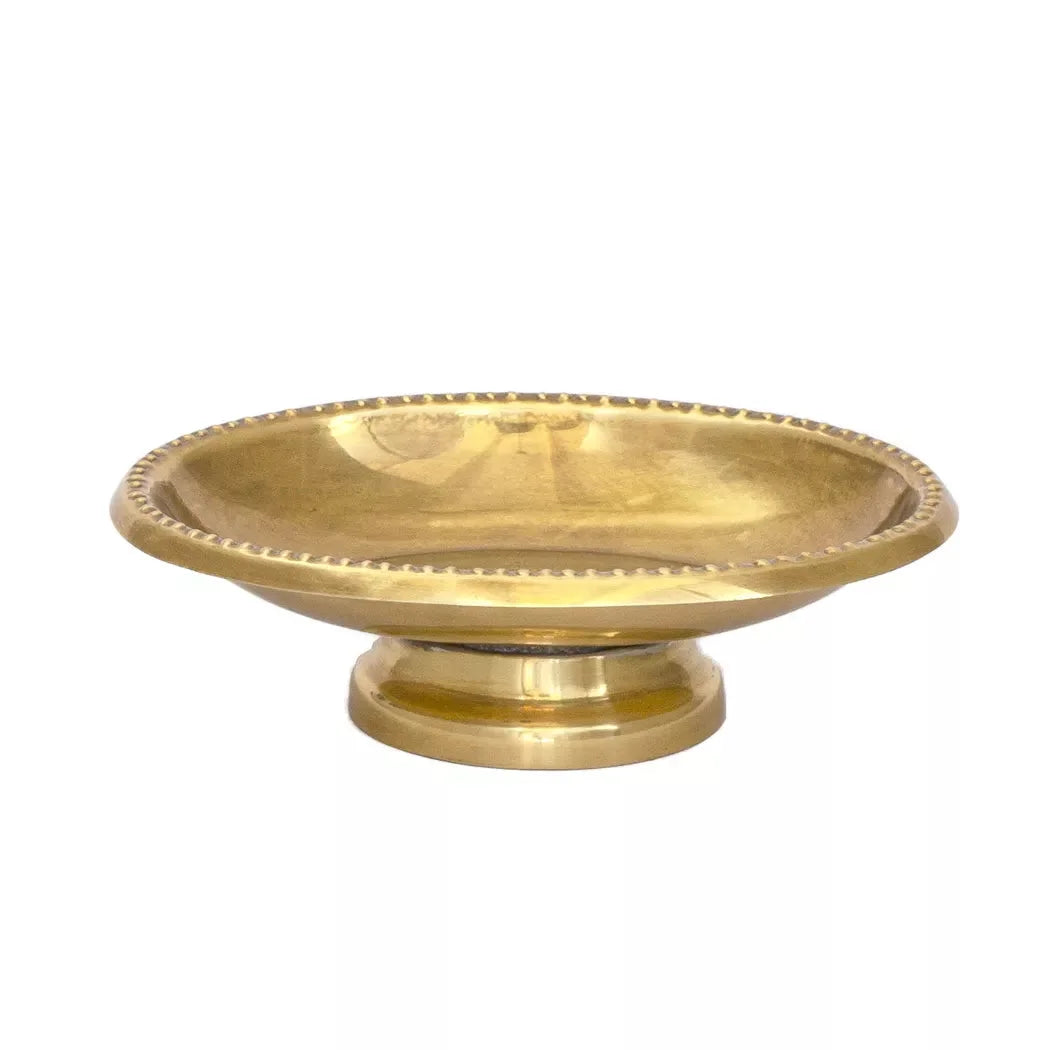 Soap Dish - Beaded Gold - Pewter