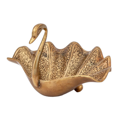 brass bowl swan