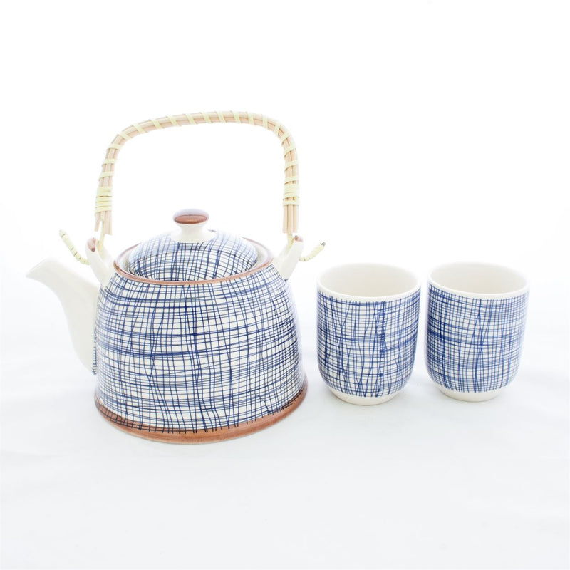 Teacup - Blue & White Stripes Set of 2