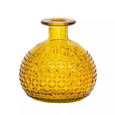 Textured Vase - Yellow Diamonds 12cm - Glass / Crystal