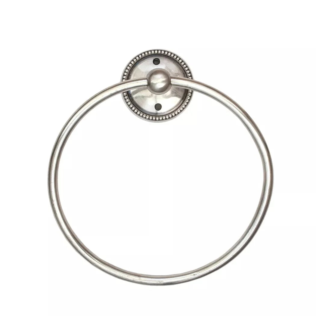 Towel Ring - Beaded - Pewter