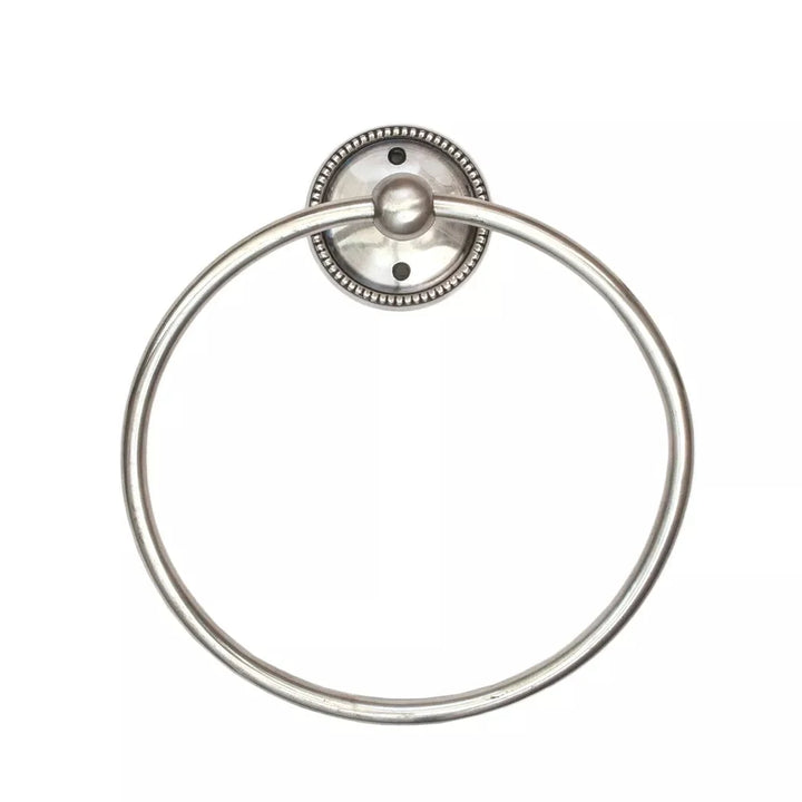 Towel Ring - Beaded - Pewter