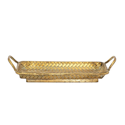 Tray - Gold Weave 45cm - Pewter