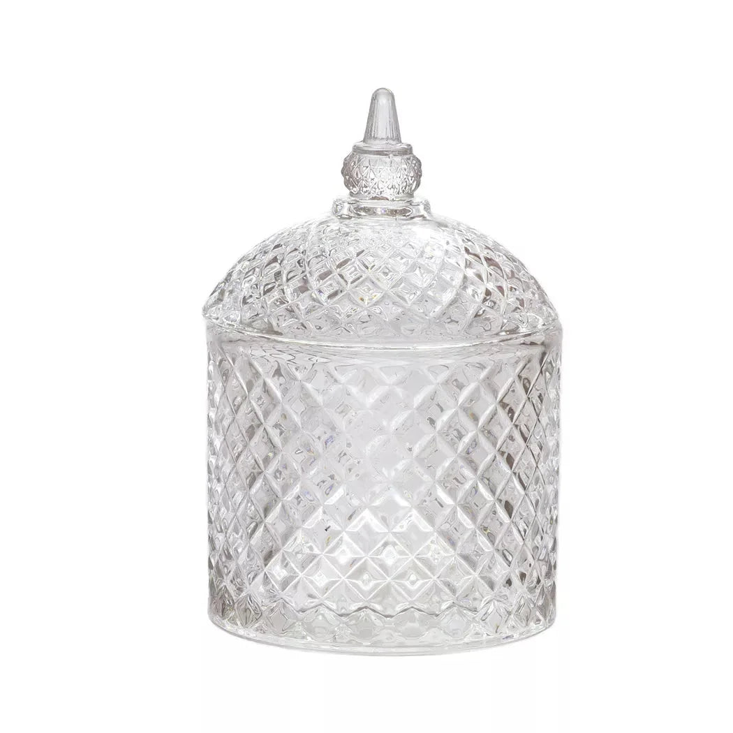 Trinket Box - Glass Criss-Cross - Glass / Crystal