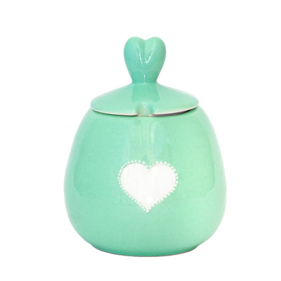 Heart Sugar Pot - Turquoise - Ceramic