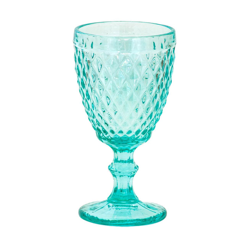 turquoise wine glass diamonds