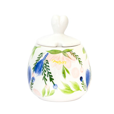 ceramic floral sugar pot