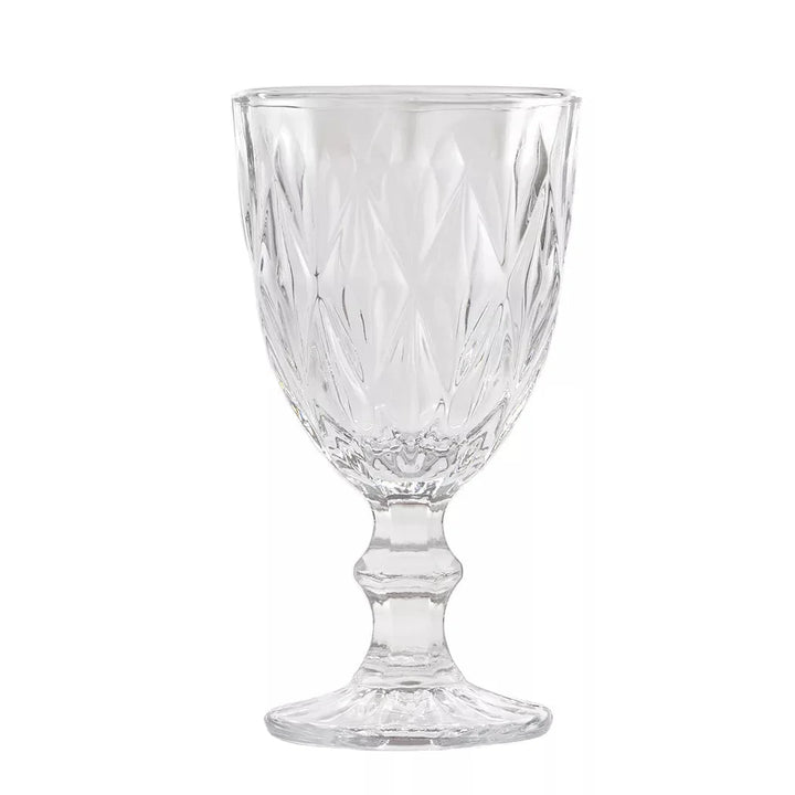Wine Glass - Large Diamonds Clear 275ml - Glass / Crystal
