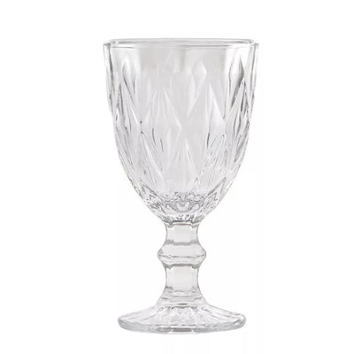 Wine Glass - Large Diamonds Clear 275ml - Glass / Crystal