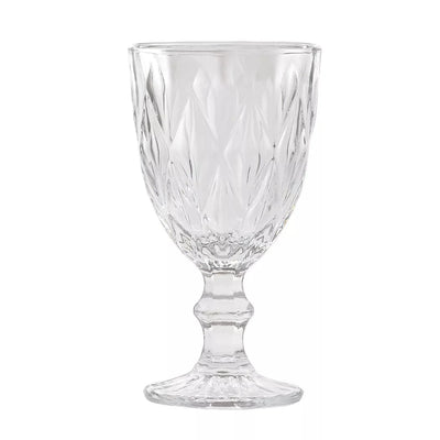 Wine Glass - Large Diamonds Clear 275ml - Glass / Crystal
