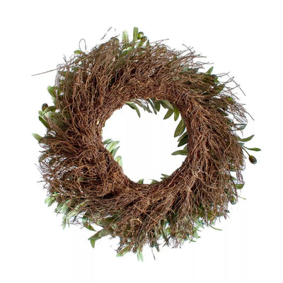 Wreath - Olive Bush With Twigs 55cm - Garland