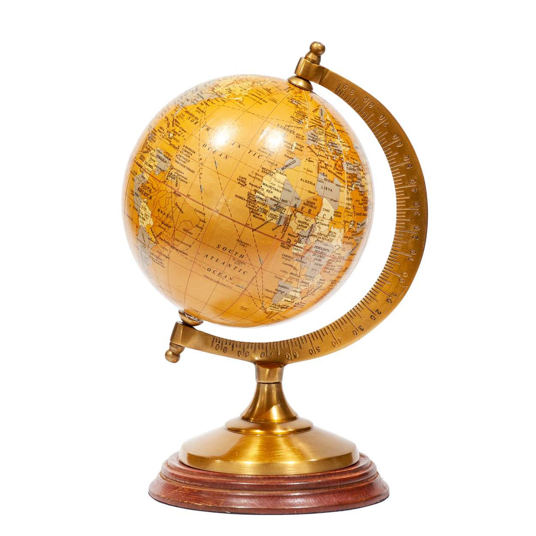 brass world globe