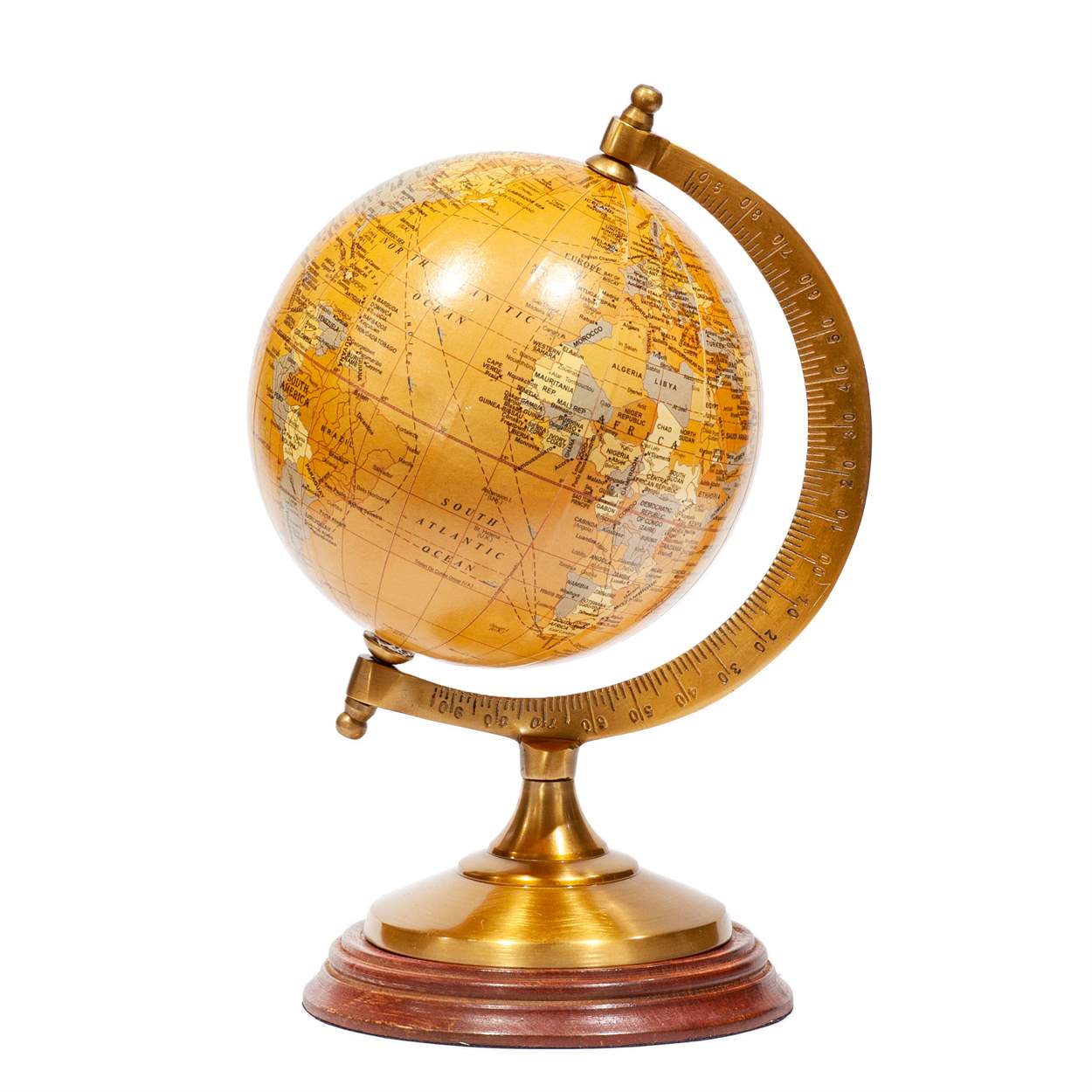 brass world globe