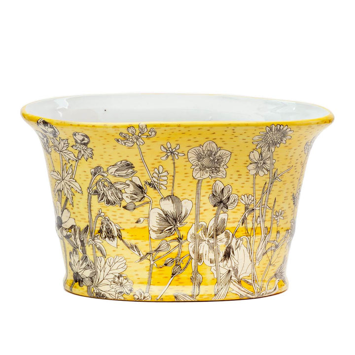 yellow ceramic planter